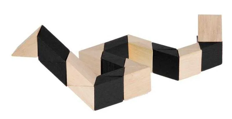 Joc logic IQ 3D Puzzle Sarpe natur-negru, Fridolin - imagine 3