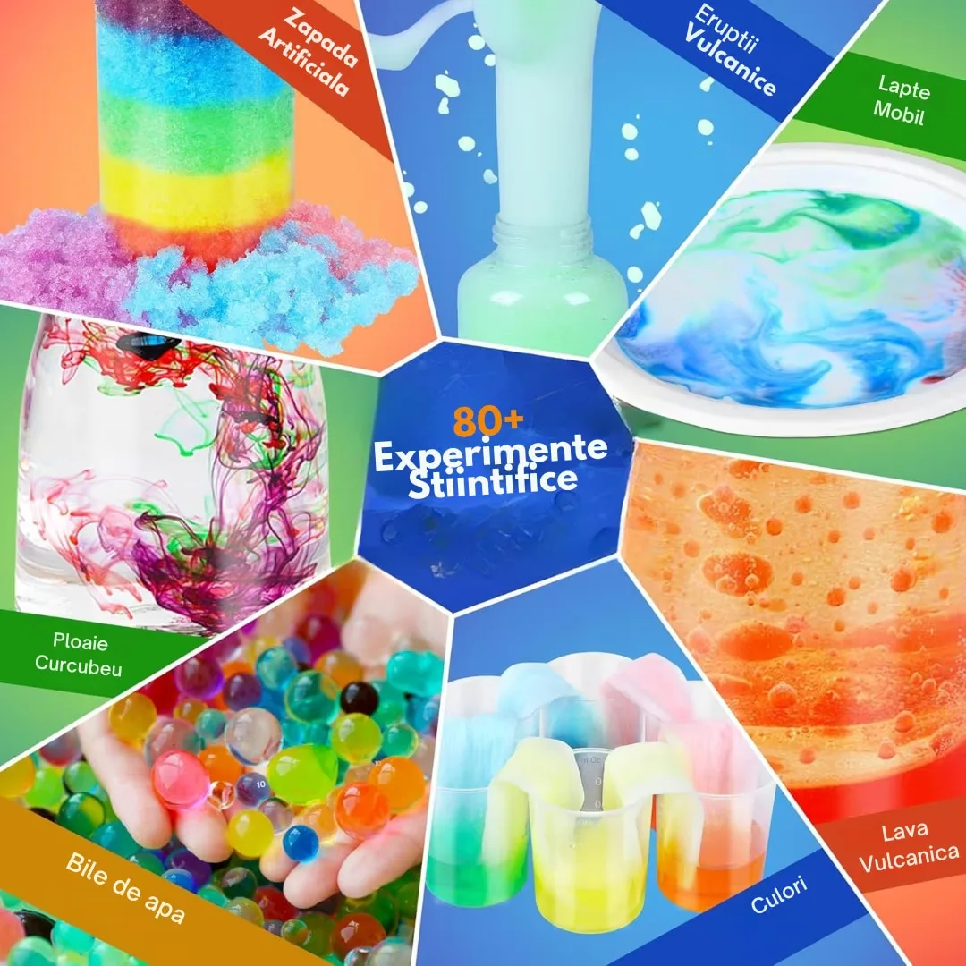 Kit Stiintific Macvi® pentru Copii 80 Experimente STEM Laborator Educativ cu Accesorii - imagine 4