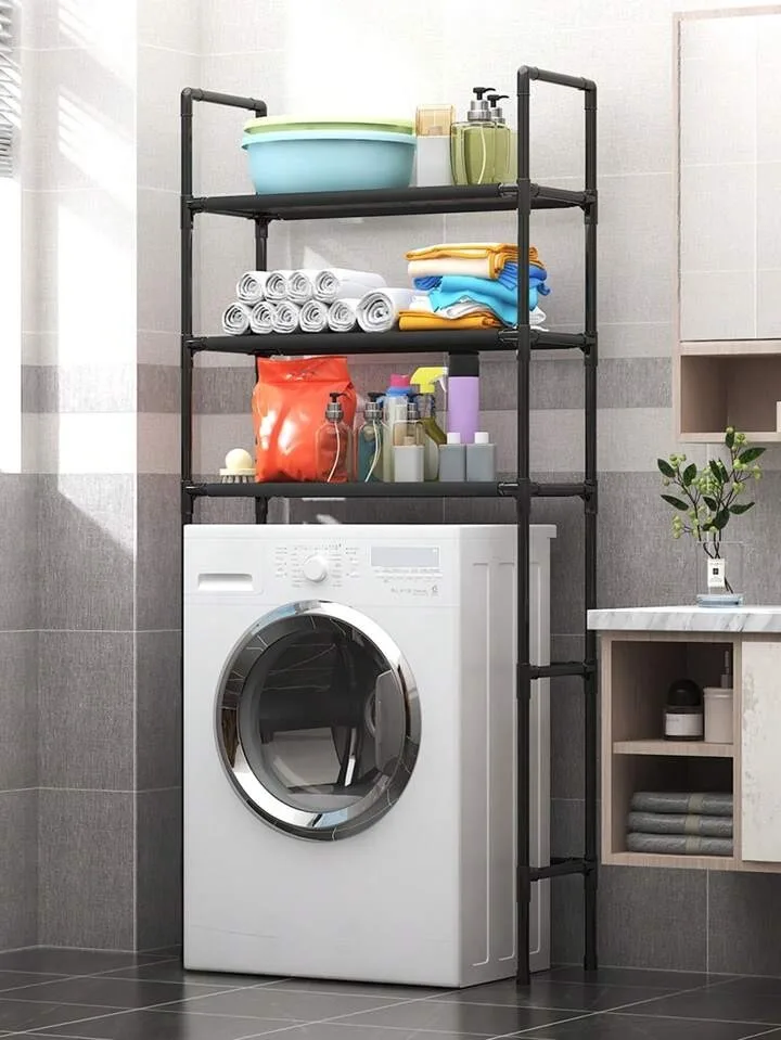 Raft modular Macvi® cu 3 polite pentru deasupra masinii de spalat, 72x25x155 cm, suport depozitare spatiu redus - imagine 4