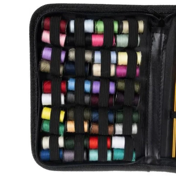 Trusa Croitorie Completa Macvi®, 128 Piese, Ace Cusut, Papiote Colorate, Foarfeca, Accesorii, Portabila, Organizator - imagine 3