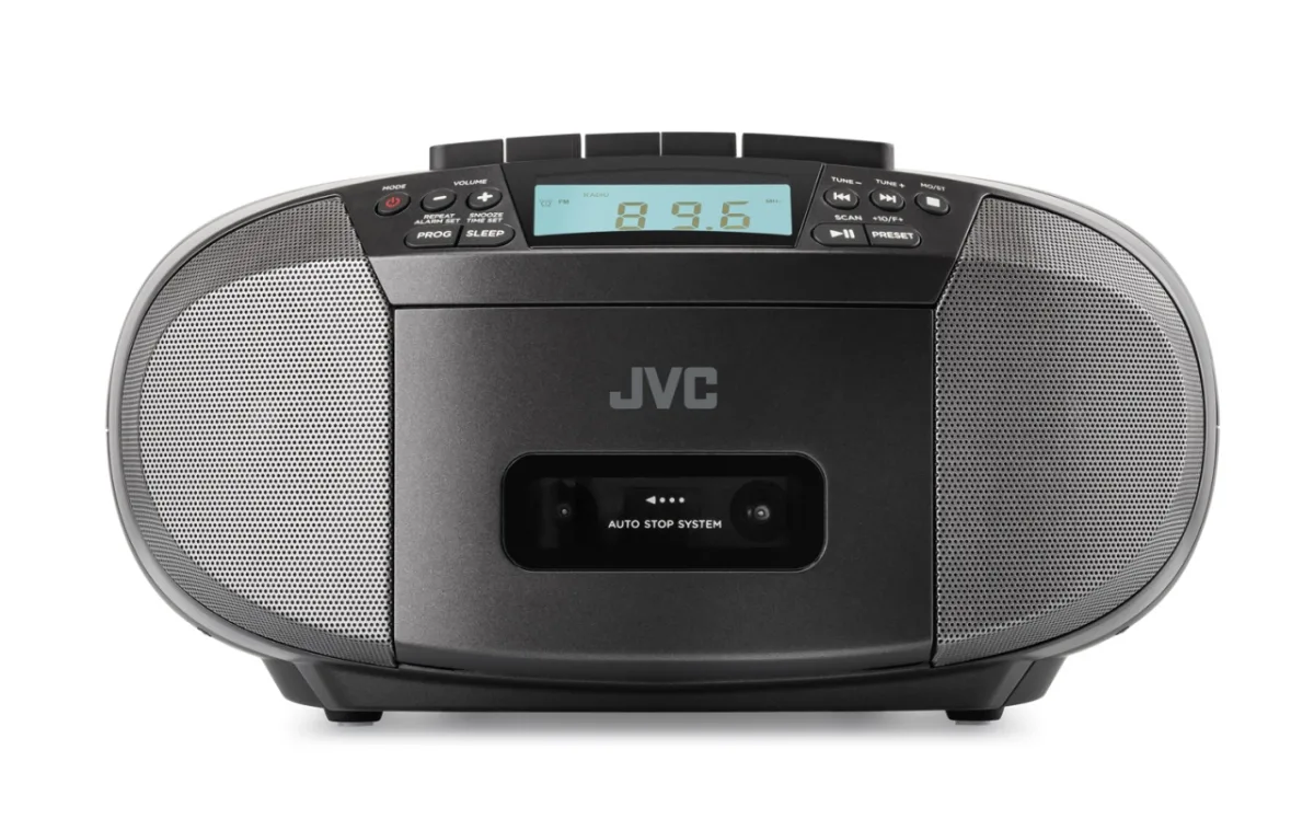 Radiocasetofon stereo cu CD JVC RC-E444B, 4W RMS, Bluetooth, USB, afisaj LCD, ceas, negru - imagine 4