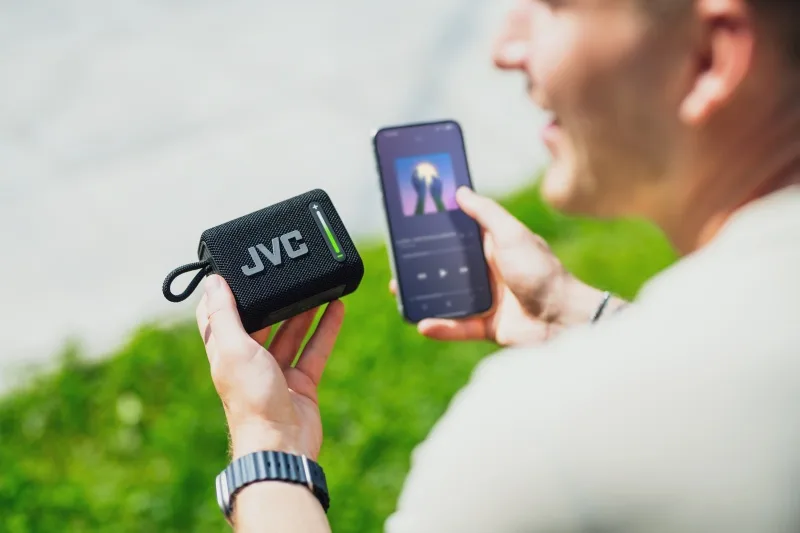 Boxa portabila JVC XS-E114B, 5W, radio FM, Bluetooth, IPX6, Litiu-ion 3,7 V / 2000 mAh, negru - imagine 9