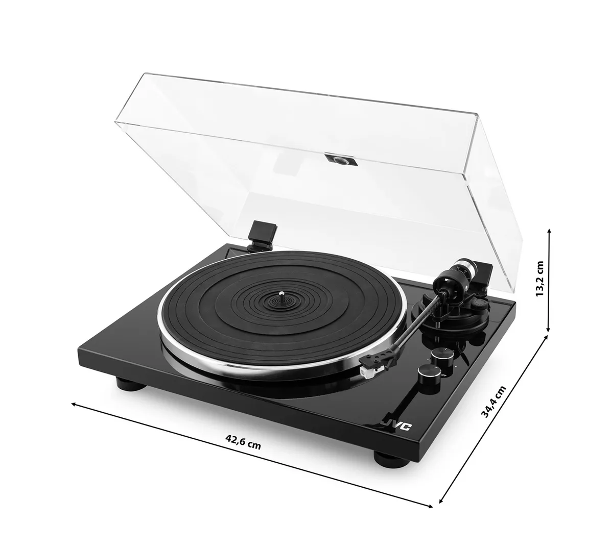 Pick-up Hi-Fi cu ac JVC AL-E534B, Bluetooth, 2 viteze (33 si 45 rpm), platan aluminiu, iesire RCA, negru - imagine 2