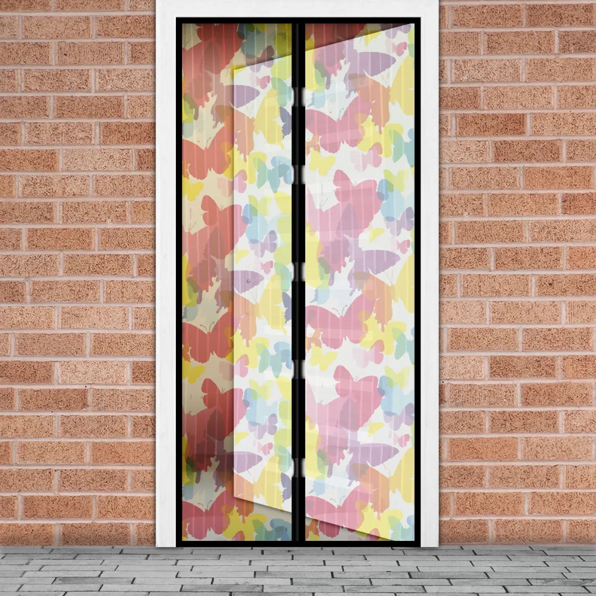 Cortina tantari usa magnetica 100x210 cm model fluture color, plasa insecte usa magnetica