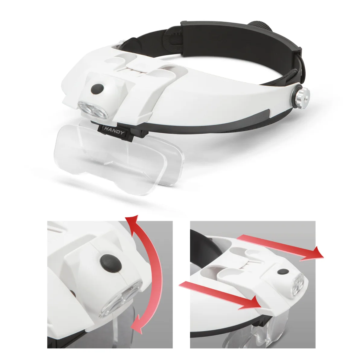 Lupa cu banda de sustinere, iluminare LED, lentila dubla - imagine 4