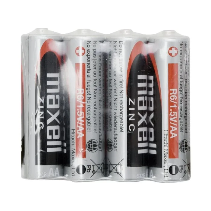 Baterii AA R6 1.5V zinc, set 4 buc, rezistente scurgeri, pentru telecomanda / jucarii electronice