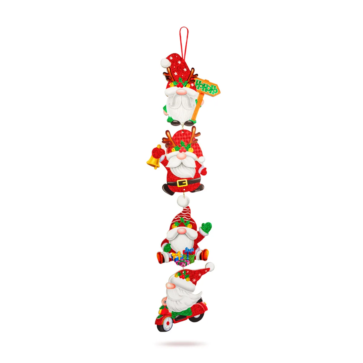 Decoratiune Craciun, spiridusi suspendati, 75 cm - imagine 2