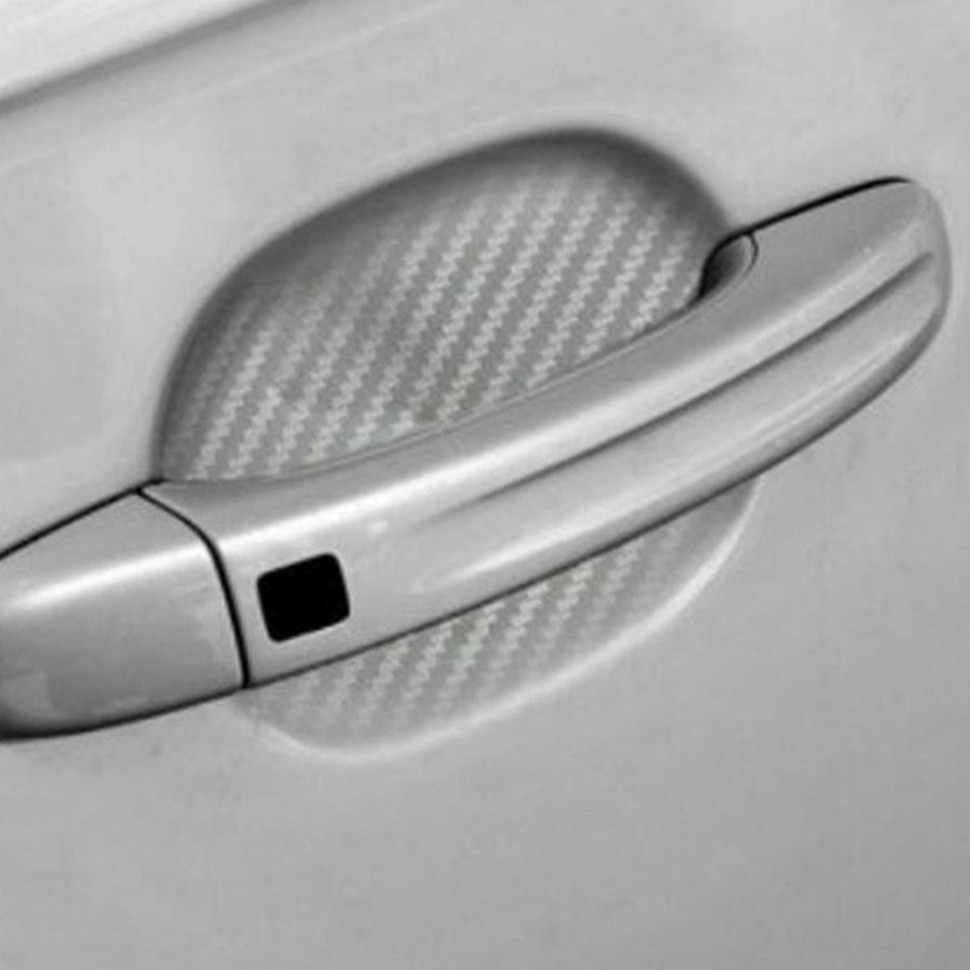 set 4 bucati protectie zgarieturi manere usa din autocolant carbon 3d argintiu 1 Set 4 bucati protectie zgarieturi manere usa din autocolant carbon 3D Argintiu