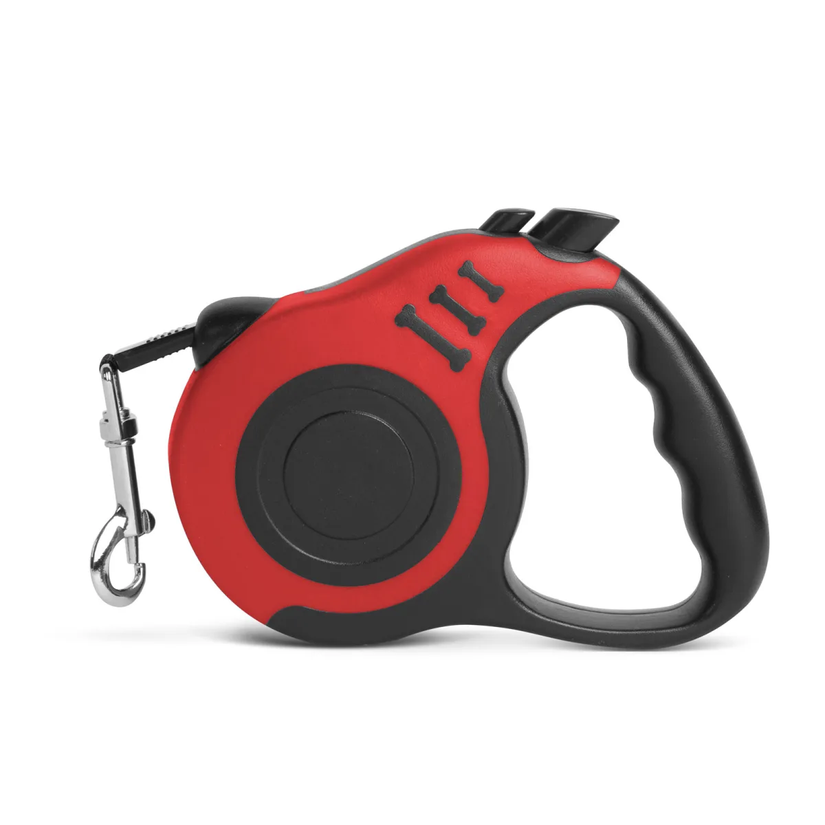 Lesa retractabila automata 5 m pentru caini, sistem frana, maner antiderapant, rosu - imagine 2