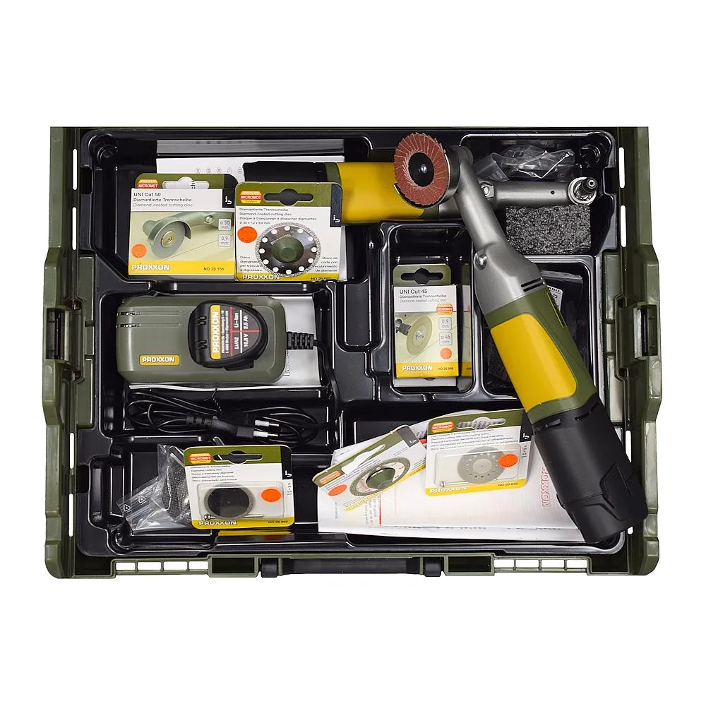 Set debitare ceramica si piatra naturala, Proxxon Esential, combo pack, Cordeless, X piese - imagine 4
