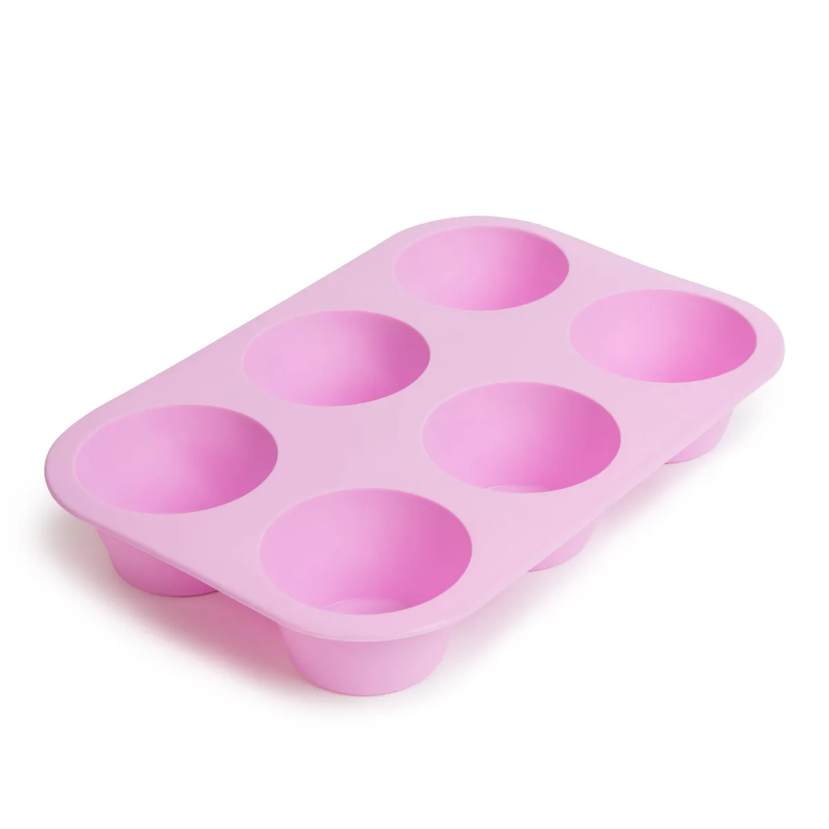 Forma briose, silicon, 6 compartimente, rezistenta la temperaturi, antiaderenta, reutilizabila, roz