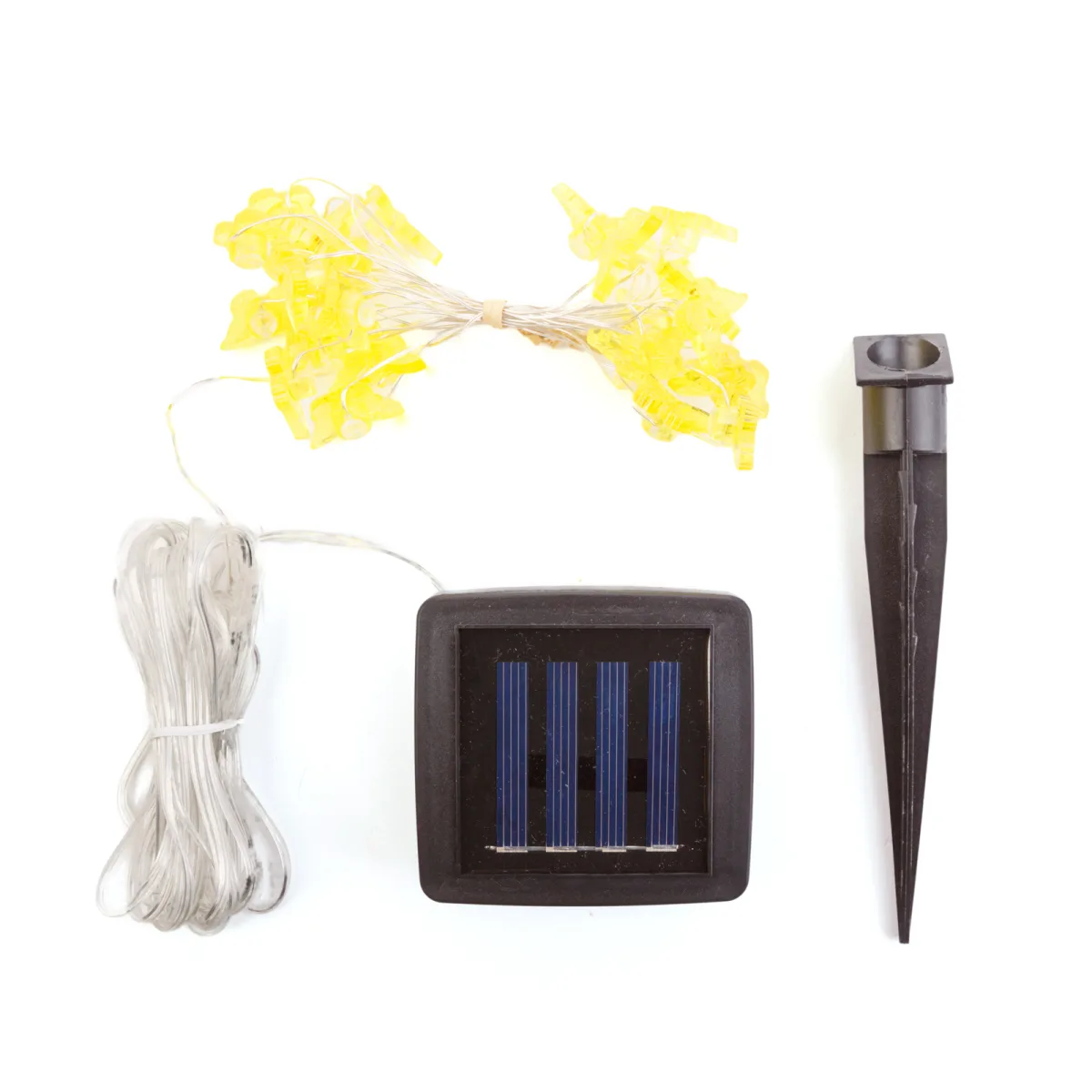 Instalatie solara 2.4m 25 LED alb cald fluturi decor gradina exterior IP44 iluminat solar - imagine 2