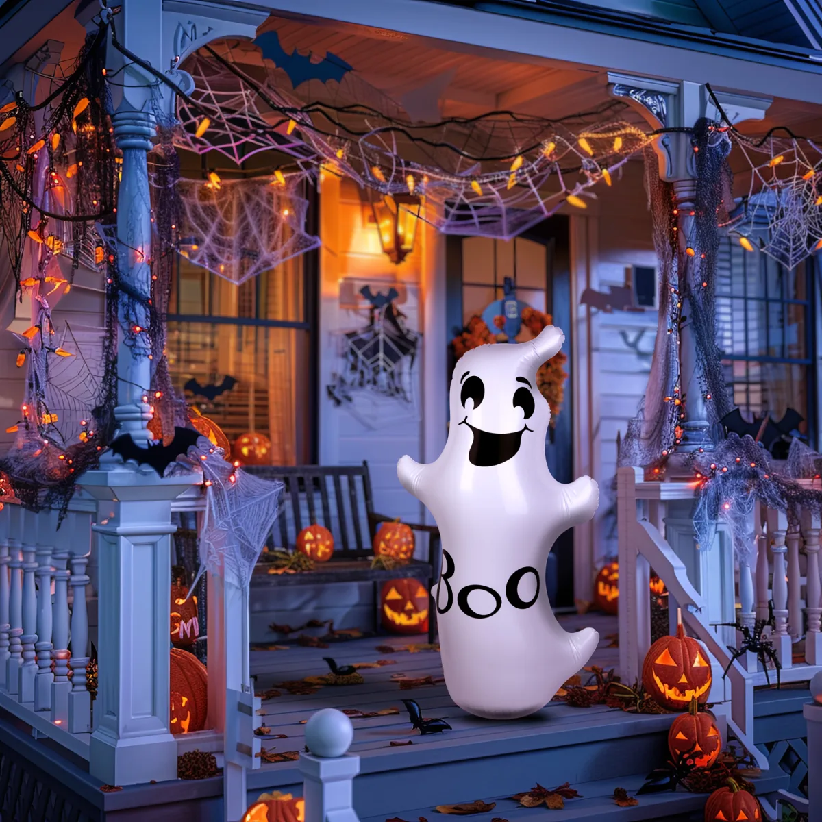 Decor gonflabil, Halloween fantoma, 120cm, alb, PVC
