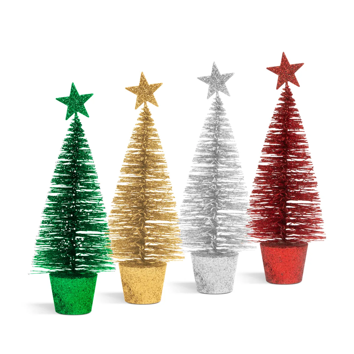 Bradut artificial decorativ, 18 cm cu glitter, 4 culori