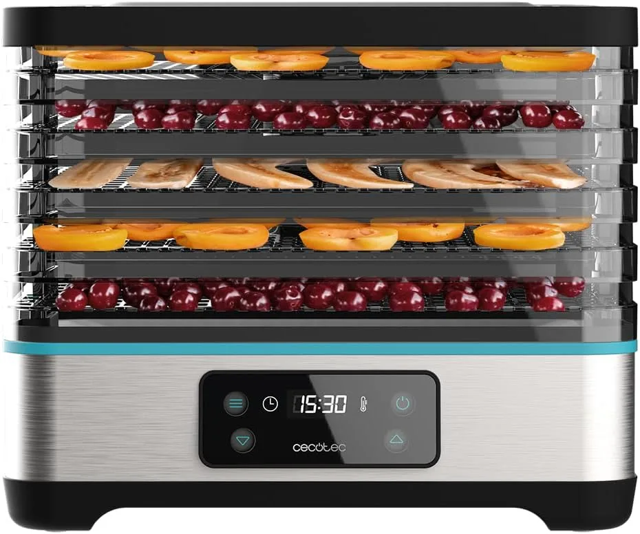 Deshidrator cu 5 tavi Cecotec VitaDry Pro, inaltime reglabila, ecran digital, Timer, 35-70 C