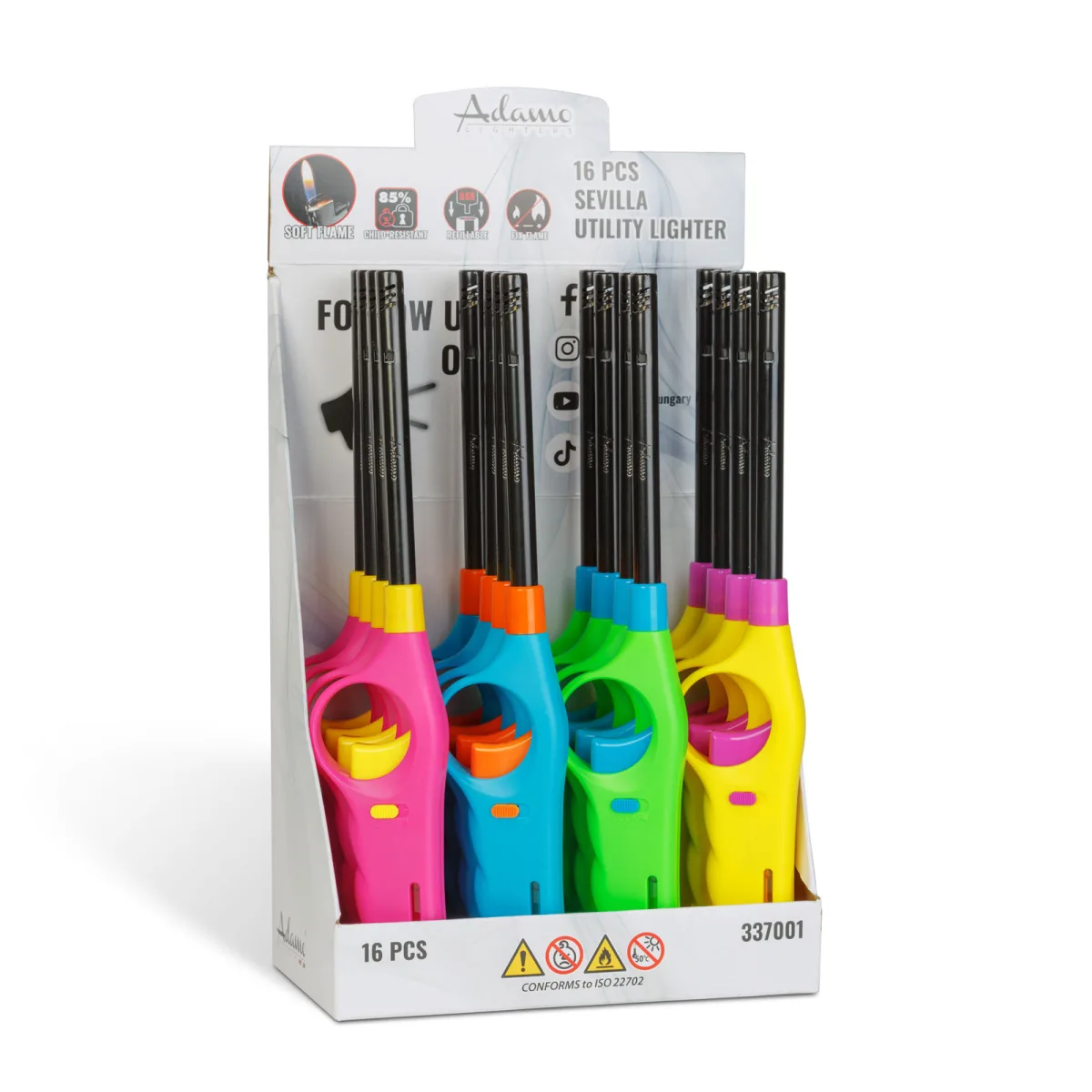 Bricheta gaz lunga 27 cm, reincarcabila, pentru aragaz si gratar, siguranta inclusa - imagine 3