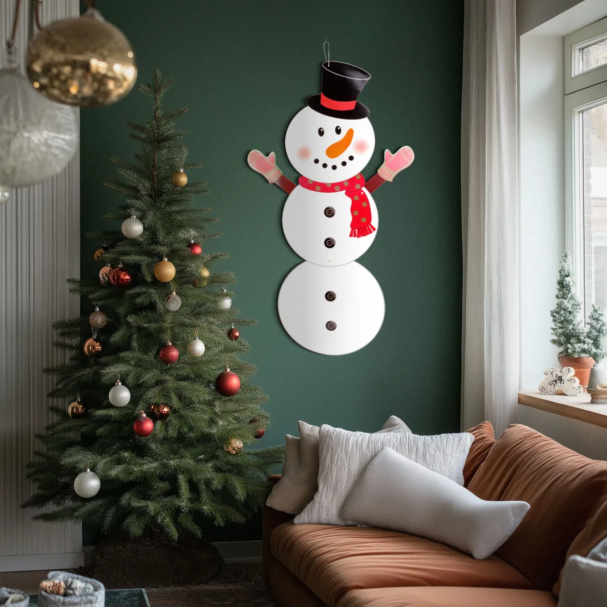 Decoratiune Craciun, model Om de zapada,  90 cm, din hartie