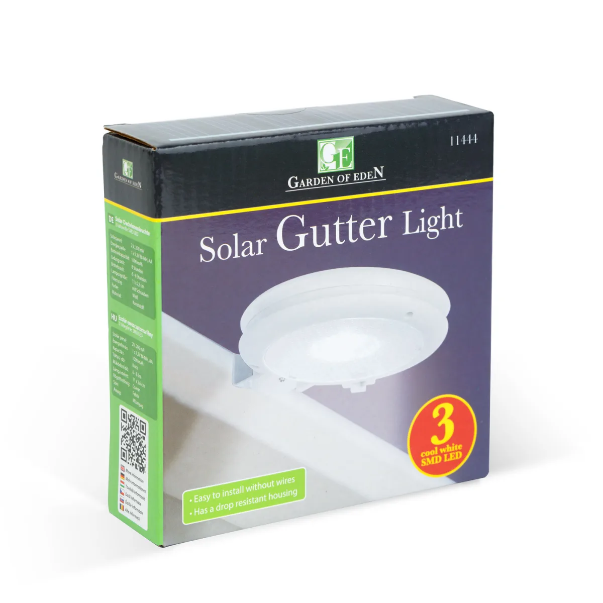 Lampa solara jgheab perete LED SMD, 11 cm, 3 LED alb rece, exterior, montaj gard balcon, incarcare automata - imagine 4