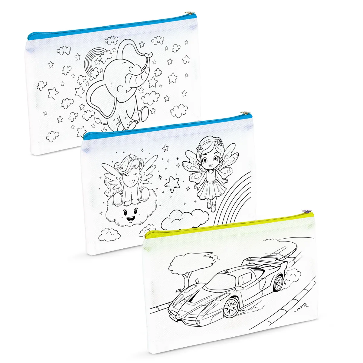 Penar de colorat cu 4 markere, activitati copii, creativ, cadou, 3 modele