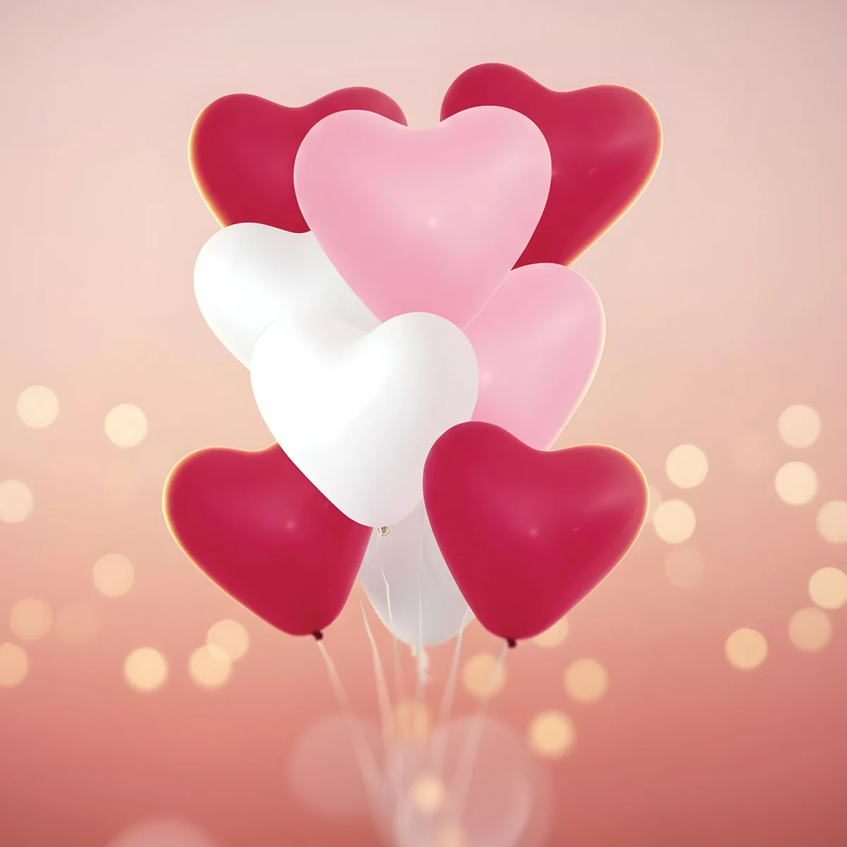 Set baloane inima 10 buc, rosu,roz, alb, Valentine, decor petrecere aniversare romantic - imagine 3