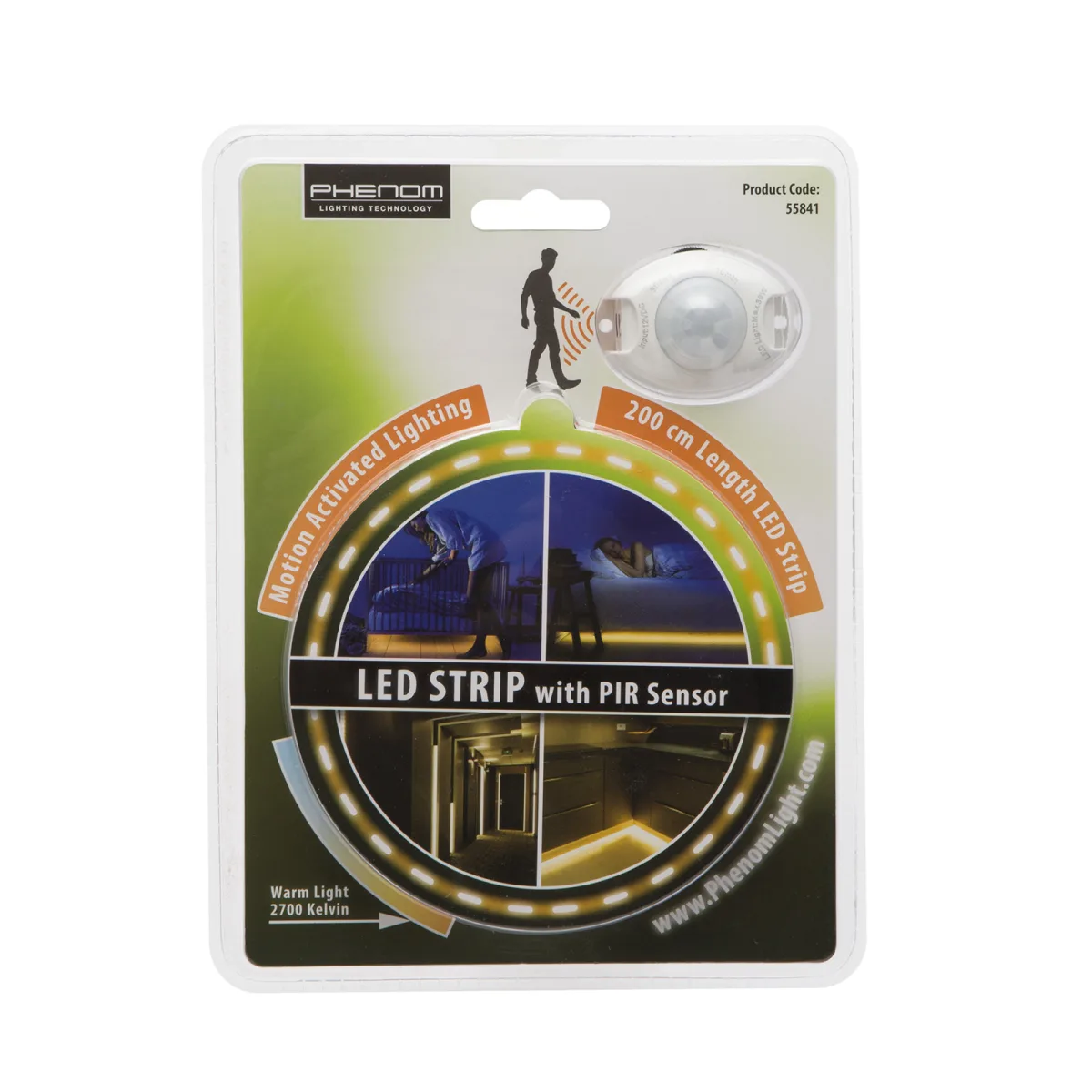 Banda LED senzor miscare 200 cm, iluminare automata, alb cald, pentru scari/ hol/ dormitor - imagine 2