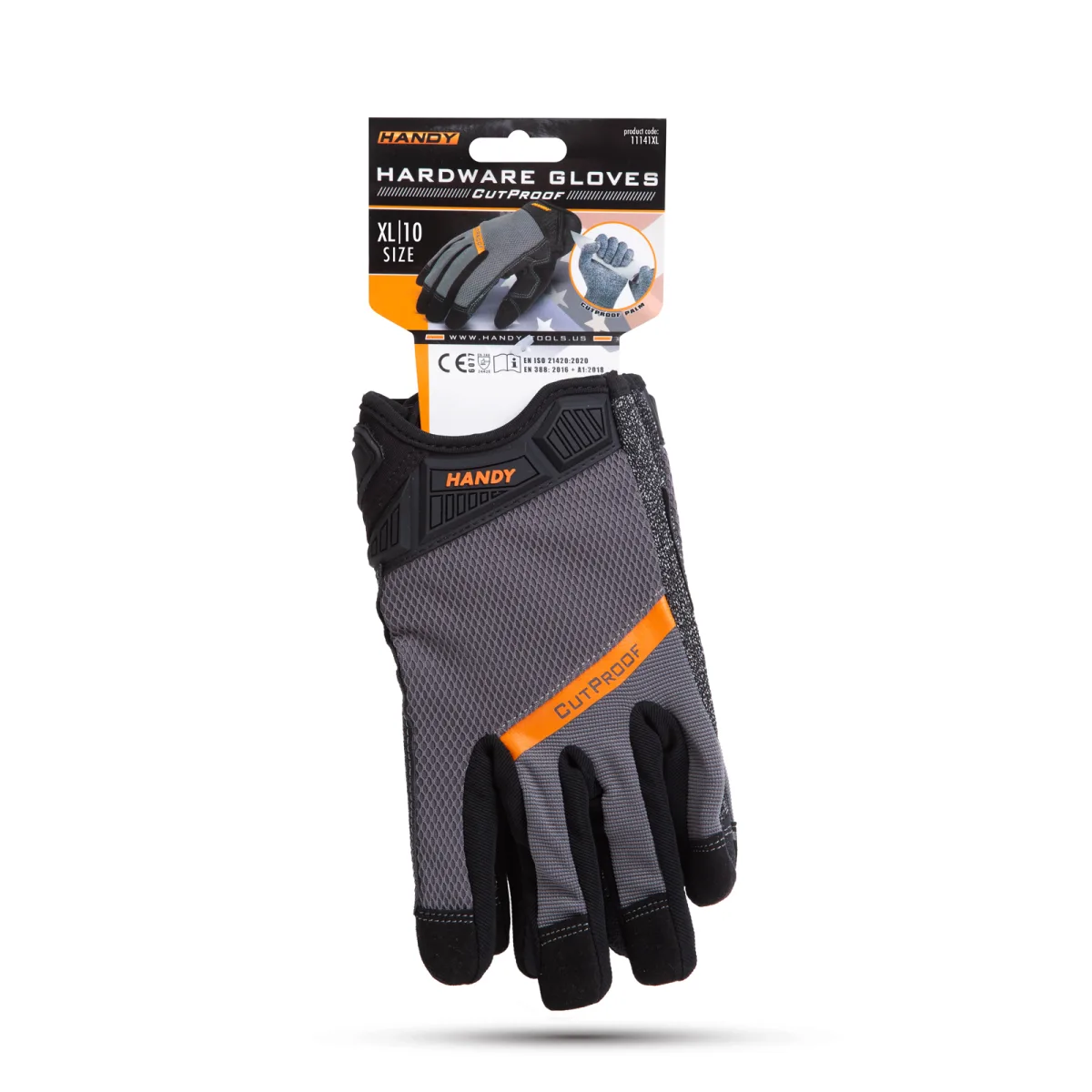 Manusi protectie XL rezistente la taiere cu Kevlar si varfuri tactile, standard EN388 2442E - imagine 6