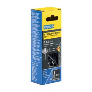 Set nituri din otel inoxidabil, inclusiv burghiu, 50 buc, 6-9mm, ?4.0 x 12mm Rapid 5000394