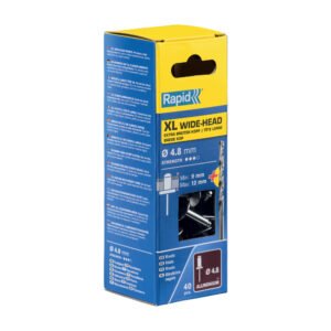 Set nituri cu cap XL din aluminiu, burghiu inclus, 40 buc, 9-12mm, ?4.8×16 mm Rapid 5000665