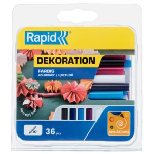 Set 36 batoane de adeziv, decoratiuni, colorate, 7 x 90 mm Rapid 5001377