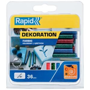 Set 36 batoane de adeziv, decoratii, colorate cu sclipici, 7 x 90 mm Rapid 5001425