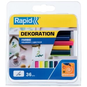 Set 36 batoane de adeziv, decoratii, colorate, 7x90mm Rapid 5001427