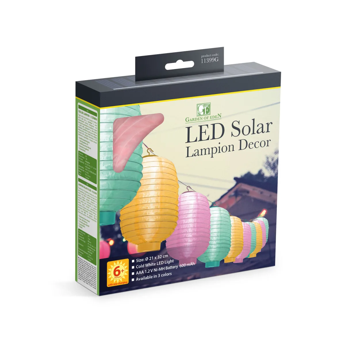 Lampion solar, LED, Ø21 cm, alb rece, pentru gradina/ terasa/ balcon, decor exterior, 3 culori - imagine 5