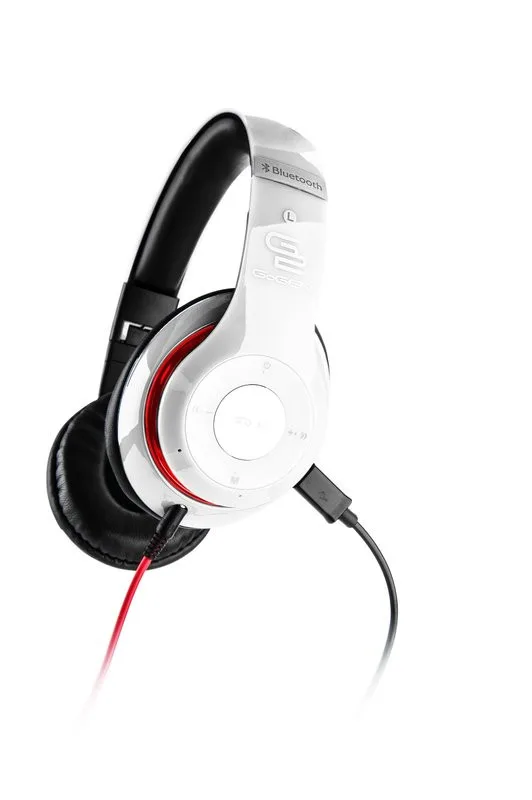 Casti audio fara fir GoGEN HBTM 41WR, Bluetooth, radioFM incorporat, microfon, alb cu rosu - imagine 9