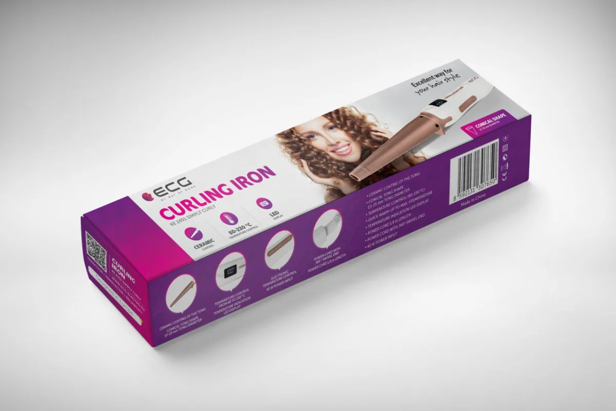 Ondulator de par ECG KE 2451, invelis ceramic, 40W, 13-25 mm, afisaj LED - imagine 8