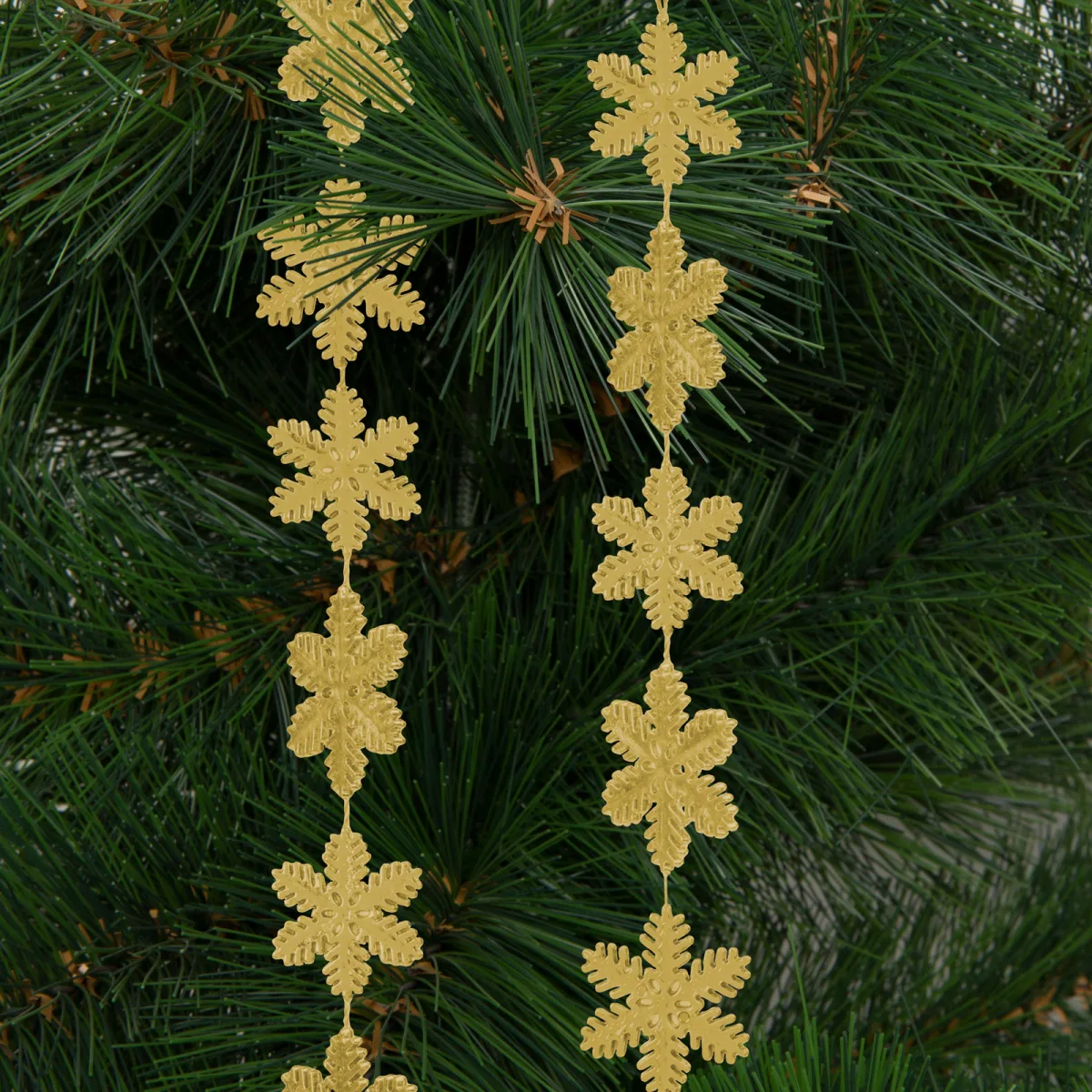 Ghirlanda Craciun, fulgi aurii, 2,7 m