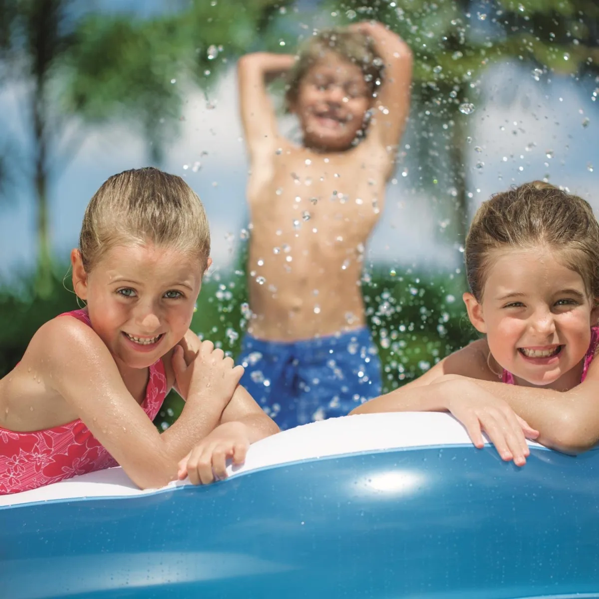 Piscină gonflabilă, familie, alb / albastru, 305 x 183 x 46 cm, PVC, capacitate 850 L - imagine 3