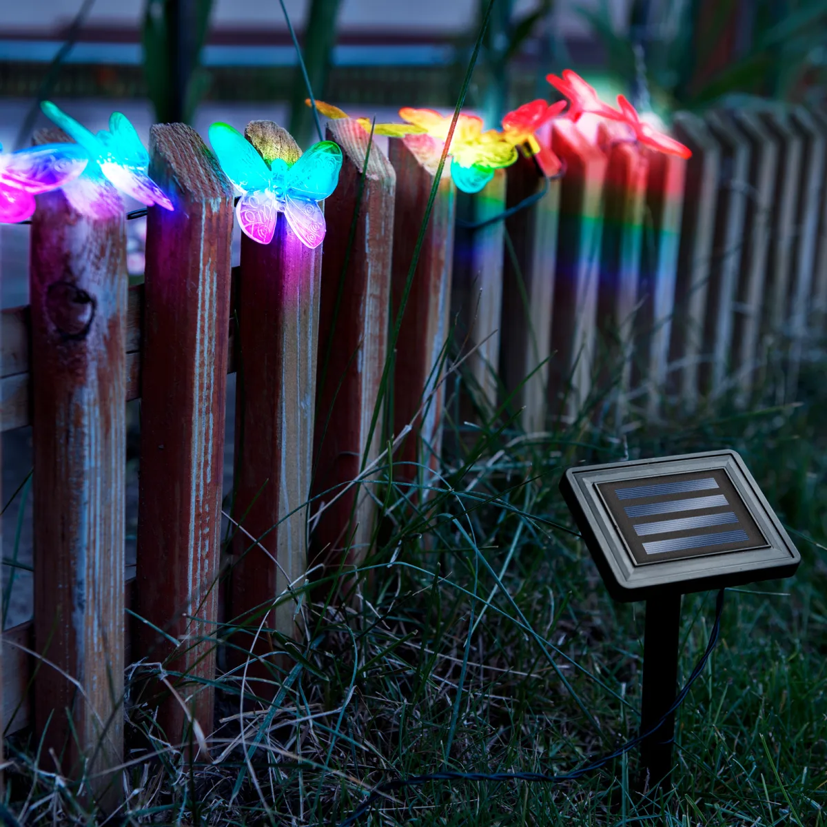 Sir luminos solar fluturi 2 m, 10 LED color, iluminat decorativ gradina, exterior IP44 - imagine 3