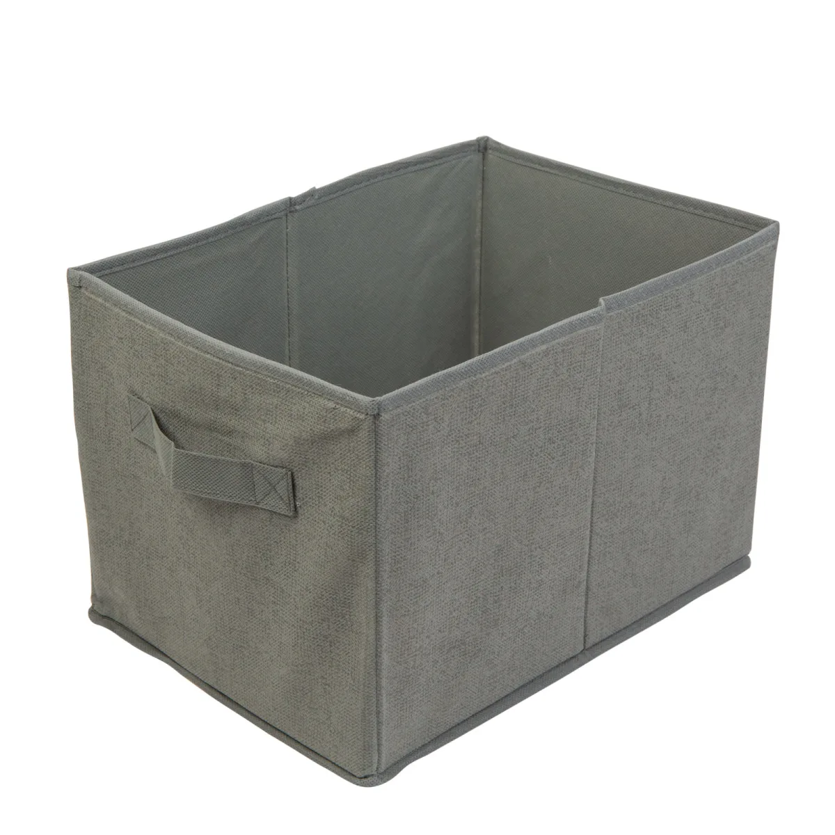 Cutie pentru depozitare textila 32x22x22 cm, gri, organizator pliabil cu maner pentru dulap sau raft - imagine 2
