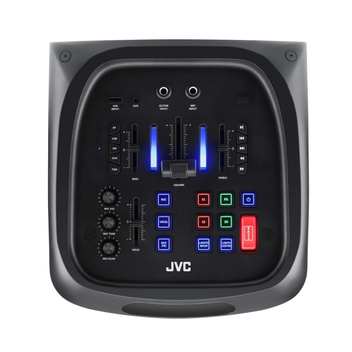 Sistem audio JVC XS-EP624B, 240W (RMS), Bluetooth, USB, Radio FM, Microfon, AUX IN, Intrare chitara, Negru - imagine 6