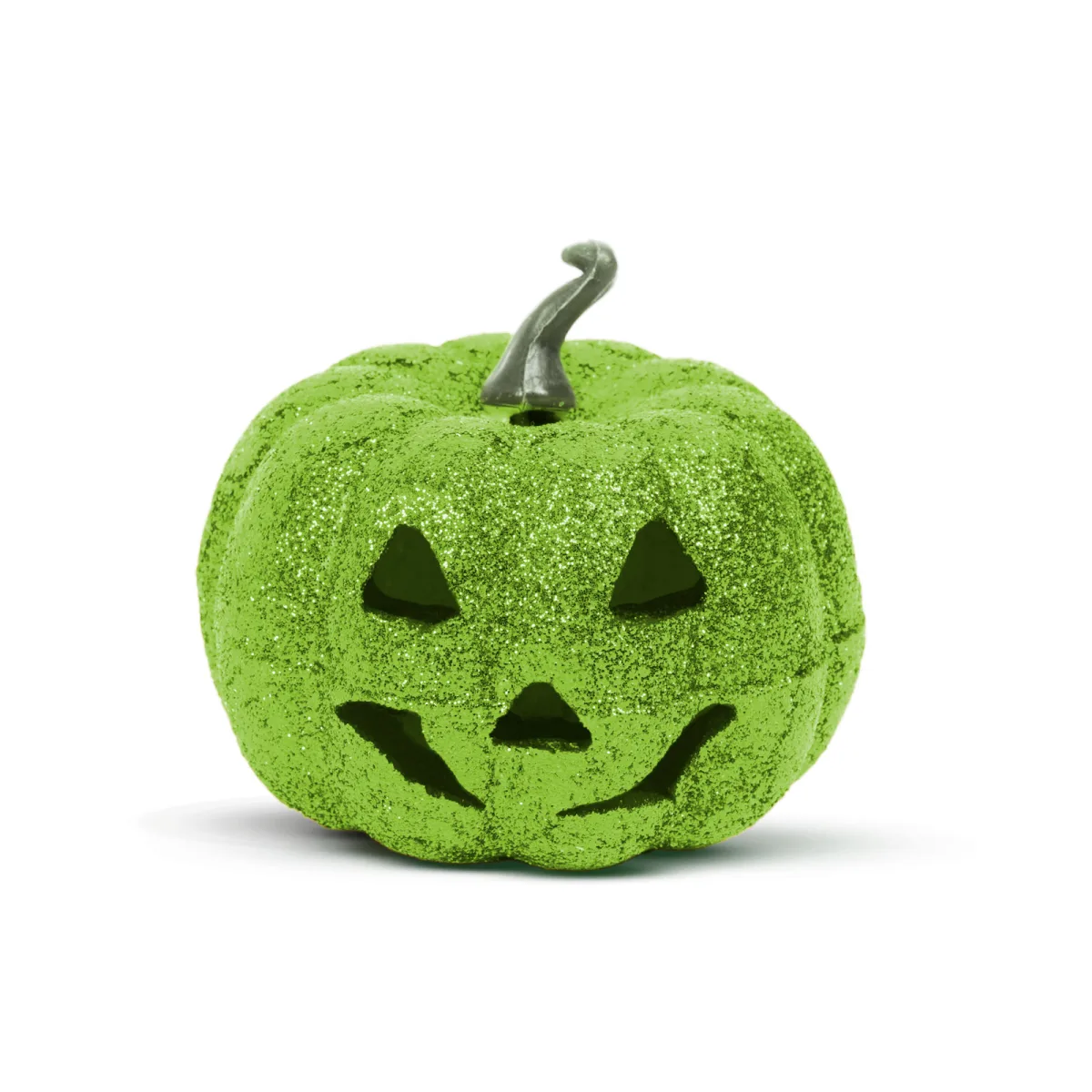 Decor Halloween dovleac LED RGB 11 cm verde, dovleac luminos din spuma cu baterii,