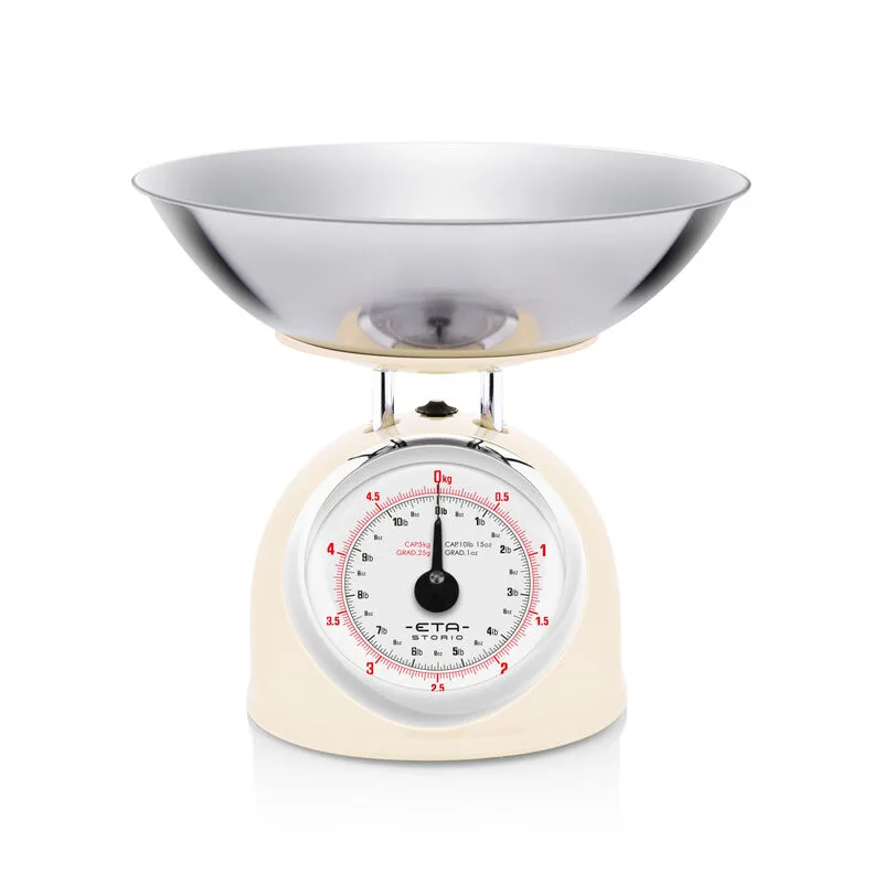 Cantar mecanic de bucatarie ETA Storio 5777 BEJ, 5 kg, precizie 25g, vas 5 L din otel inoxidabil - imagine 7