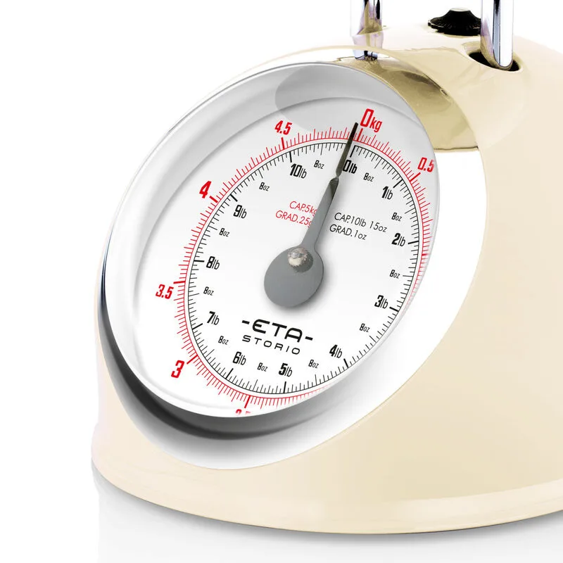 Cantar mecanic de bucatarie ETA Storio 5777 BEJ, 5 kg, precizie 25g, vas 5 L din otel inoxidabil - imagine 9