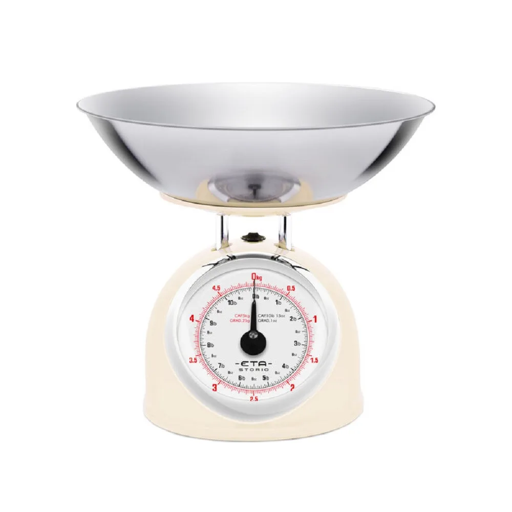 Cantar mecanic de bucatarie ETA Storio 5777 BEJ, 5 kg, precizie 25g, vas 5 L din otel inoxidabil - imagine 10