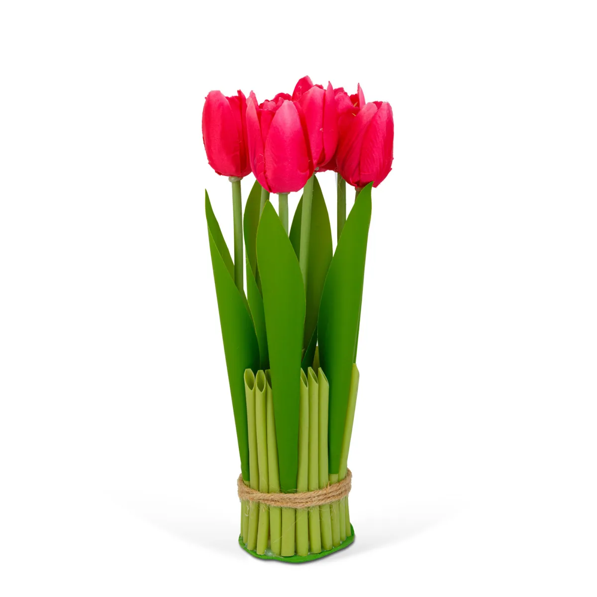 Decor plastic - lalele - rosu - 26 x 6.5 cm - imagine 2