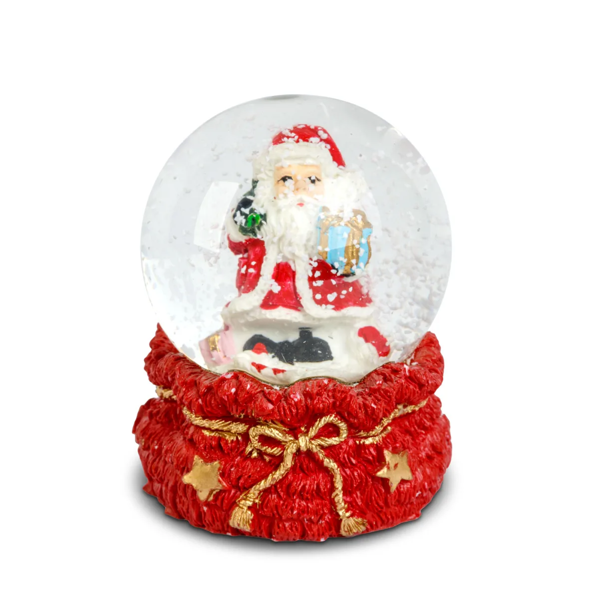 Glob zapada Craciun 6 cm, decor festiv cu figurine, cadou ideal, design clasic - imagine 3