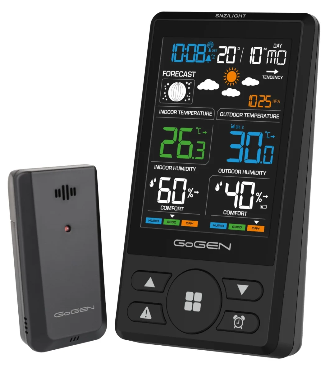 Statie meteo cu prognoza animata GoGEN ME 1250B, LCD color, senzor extern fara fir, negru