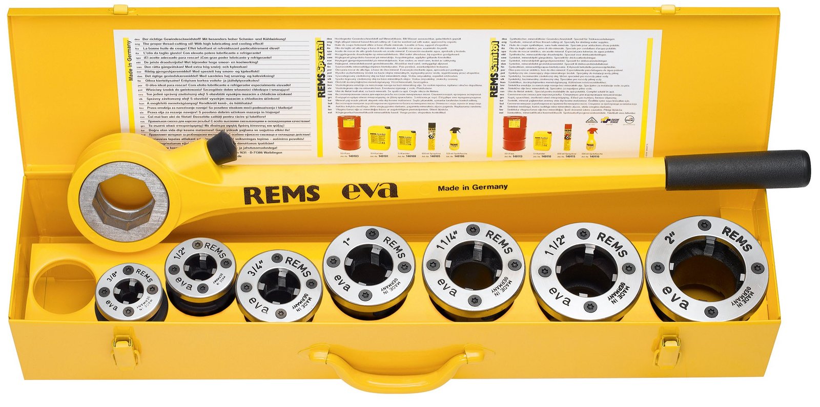 REMS Clupa filetat Eva Set R 1/2 – 2″ R 1/2-3/4-1-1 1/4-1 1/2-2″ 520017