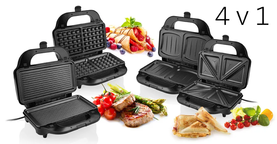 Sandwich-maker 4 in 1, ETA Sorento 3151, 900 W, otel inoxidabil, 4 tipuri de placi detasabile - imagine 3