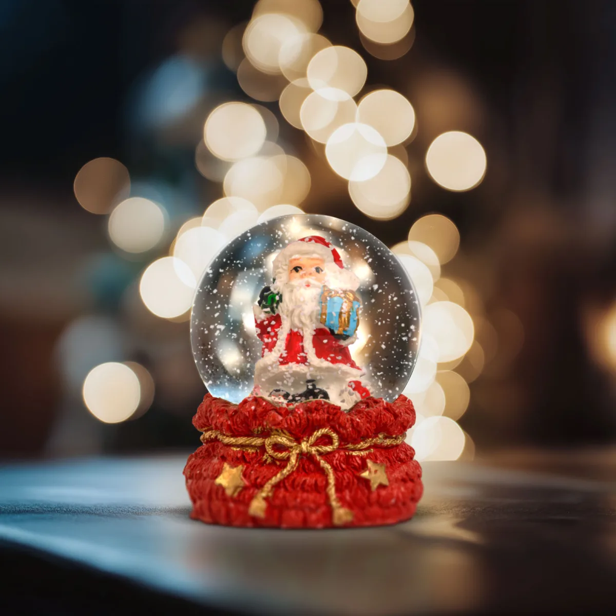 Glob zapada Craciun 6 cm, decor festiv cu figurine, cadou ideal, design clasic