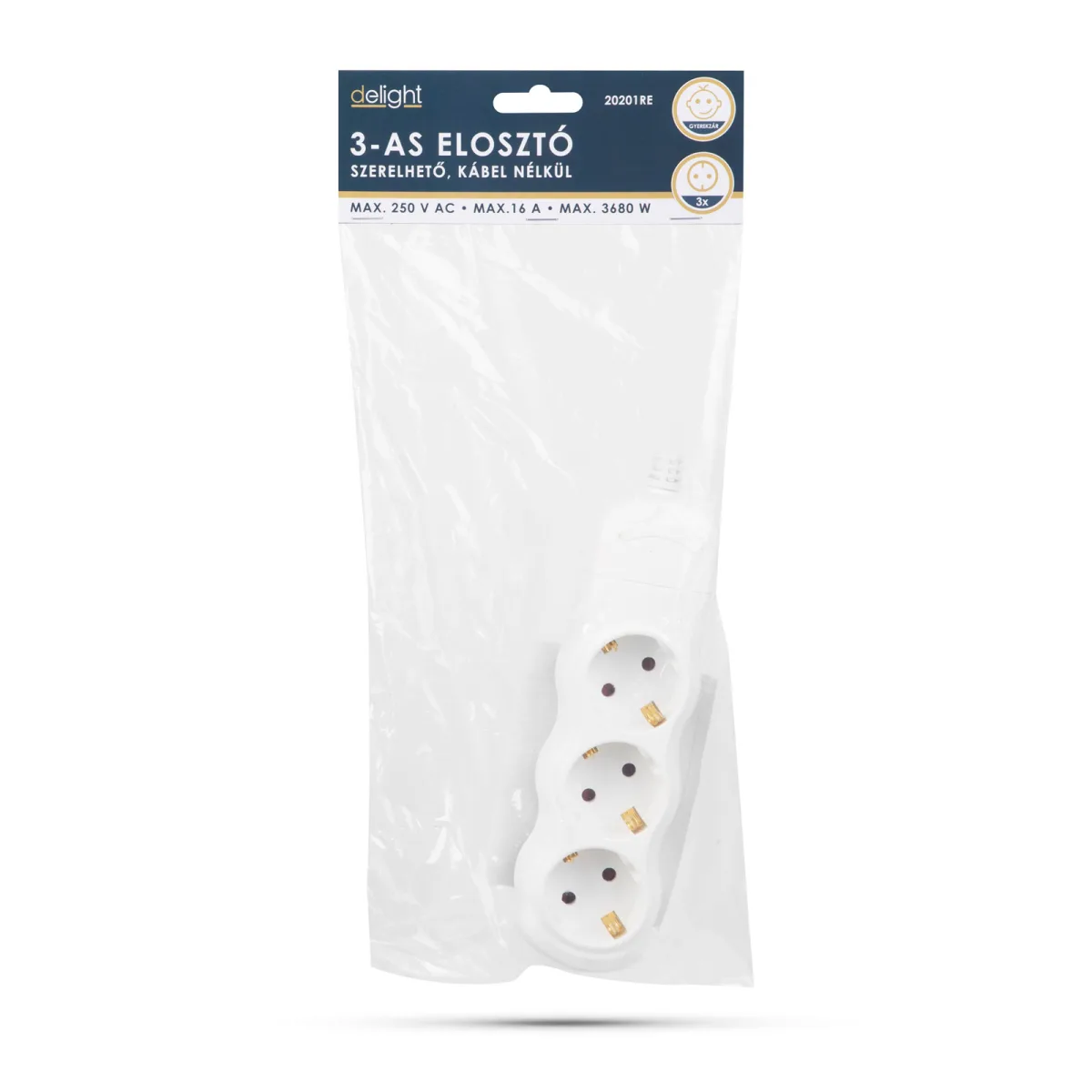Prelungitor 3 prize Schuko fara cablu, 16A, montaj personalizat, protectie copii - imagine 2